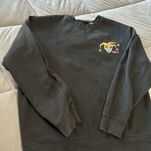 Obey Black Crewneck Sweater with Yellow Accents